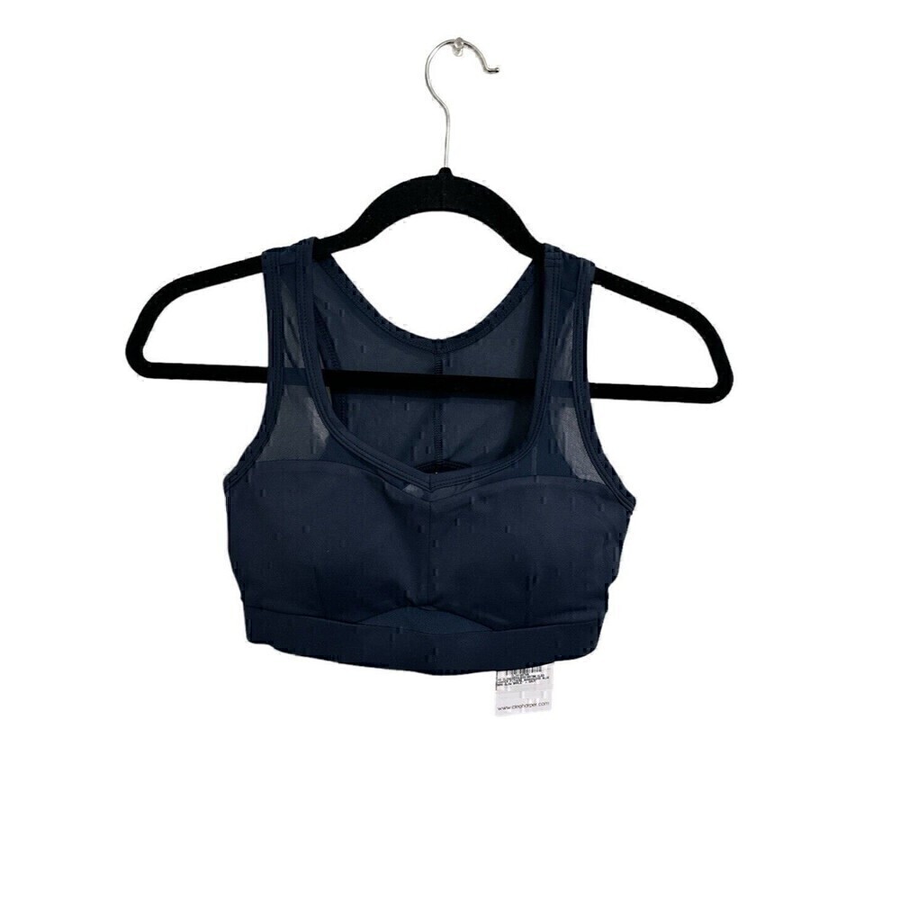 NEW Cleo Harper Sports Bra Size Small Womens Glow Bralet Navy Mesh With Pads